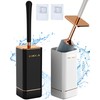 Aokala Toilet Brush and Holder, Elegant 2 Pack Silicone Toilet