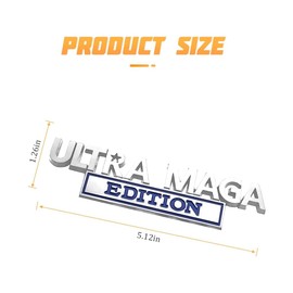 AICEL Ultra MAGA Edition Emblems, 3D Raised Full Metal Car Decals, Classic Personality Labels Car Badges with Strong Adhesive, Exterior Auto Body Decor Embossed Stickers for Car, Truck