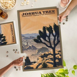 Lantern Press Joshua Tree National Park, California, Lithograph, 1000 Piece Jigsaw Puzzle for Adults, Made in USA with Reference Poster