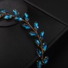 Teyglen Bride Wedding Crystal Hair Vine Full Blue Crystal Headband