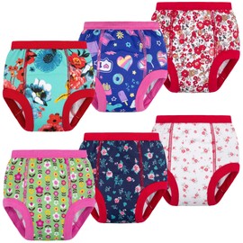 BIG ELEPHANT 6-Pack Potty Training Pants – 100% Cotton Absorbent Toddler Underwear for Boys and Girls, 2T