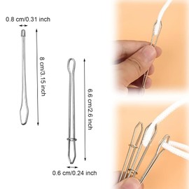 WADY Clip Enhebrador de Cuerda para Bricolaje, 10 Juego de Herramientas para Enhebrar Cordón, Ganchos Giratorios para Bucle de Costura, Herramienta de Costura Enhebrador Con Cordón de Tirar de Metal