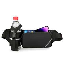 Esoes Bum Bag Belt Bag Belt with Bottle Holder, black