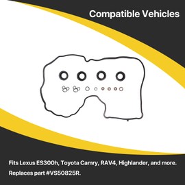 Gearnity VS50825R - Juego de juntas de tapa de válvula para Toyota Camry 2.5L, RAV4, Highlander Sienna, Venza 2.7L Lexus ES300h NX300h Scion TC 2.5L 2010 2011 2012 2013 2014 2015 2016 2016 2017 2018