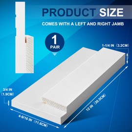 CroBlissful 1 Set 12 Inch L x 4-9/16 Inch W x 1-1/4 T Exterior Door Frame Rot Repair Kit Jamb Paintable Wood Rotted Repair Kit for Exterior Door Frame for Woodworking Enthusiasts Hardware