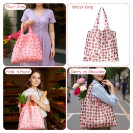 YBEATY 2 Pcs Cute Shopping Bags Reusable Extra Large Foldable Bag Travel Waterproof Totes Pouch Washable Polyester Bag in Pocket Kitchen Daily Grocery Bags Supplies