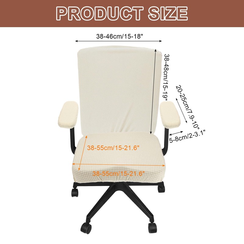 sourcing map Office Chair Covers, Stretchable Rotating Chair Slipcover Desk