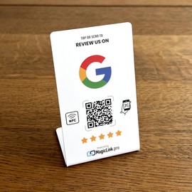 MagicLink - Soporte de revisión con escaneo de código QR y toque NFC para impulsar las reseñas de negocios, compatible con todos los teléfonos, ideal para negocios, tiendas y tiendas