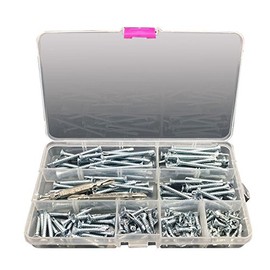 NUZAMAS Box of 160 Tek Countersunk Steel Self Drilling Screws 13mm 16mm 19mm 25mm 32mm 38mm 45mm 50mm + 2 Screwdrivers