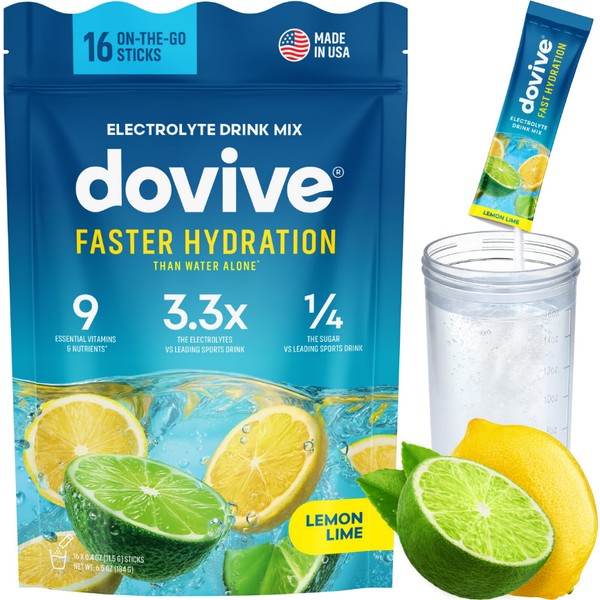 DOVIVE Electrolyte Drink Mix | 16 Instant Hydration Packets w/