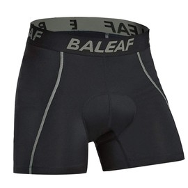 BALEAF Ropa interior de ciclismo acolchada 3D para hombre, con acolchado, forro MTB, ropa de bicicleta, color gris, XXXL