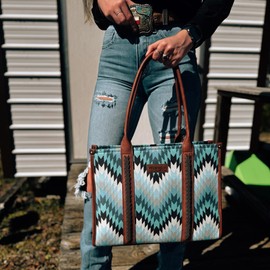 Wrangler Large Tote Bag for Women Work Handbags Purses with Top Handle Western Shoulder Bag WG2211-8119JN