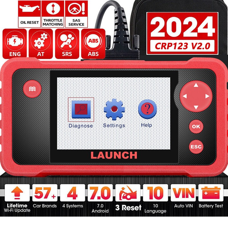 LAUNCH CRP123 V 2.0 OBD2 Scanner Engine ABS SRS Code