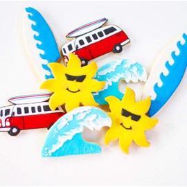 ½ Dz. Surfs Up Cookie Set! Living Your Best Life Under the Sun! Birthday Beach, Bridal Shower Party Favors or Baby Gift!