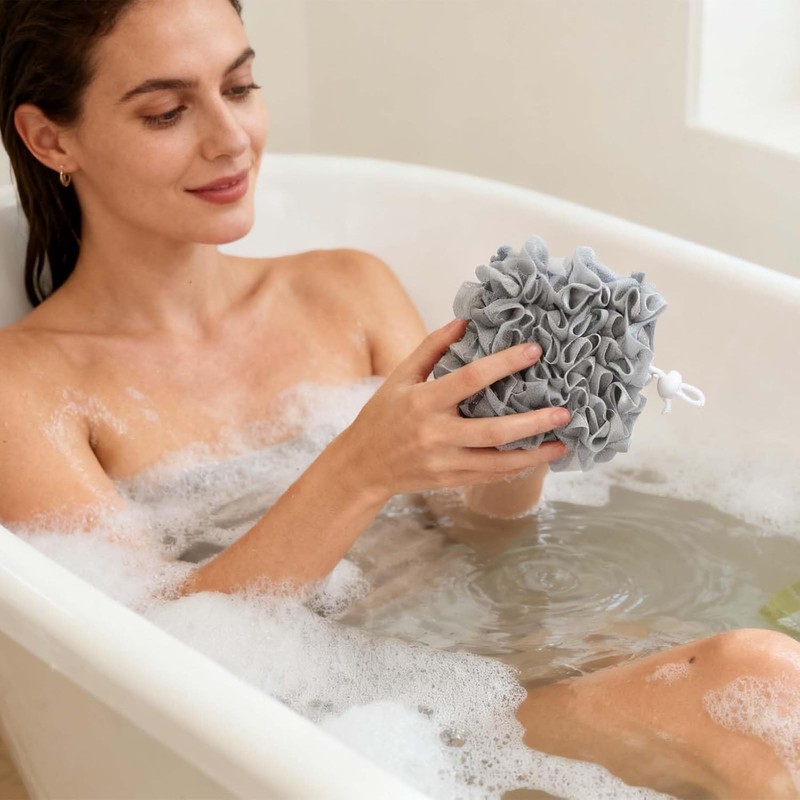 2PCS 2 in 1 Soap Bag for Shower Shower Puffs,