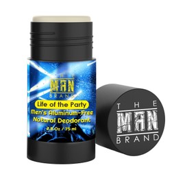 The Man Brand's Life of the Party Natural Deodorant for men - Mens Aluminum Free Deodorant - Natural Deodorant Baking Soda Free - All Natural Deodorant for Men (Life of the Party - 2.5 oz)