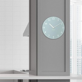 Duck Egg Blue MDF Wall Clock 30cm Analog Face Lightweight Decoration Classic Accents Pastel Colours Modern Home Minimalist Design Bedroom Decor Stylish Living Room Trendy Kitchen Accessories Gift Idea