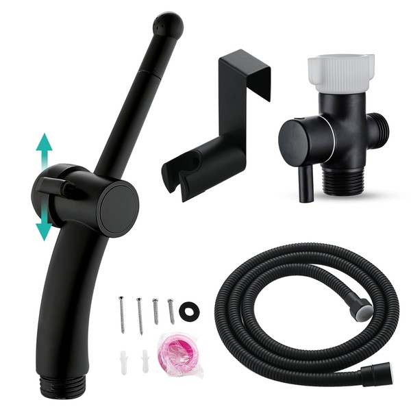 BARROCK Advanced Handheld Bidet Sprayer Set, Matte Black, Wall Mount,