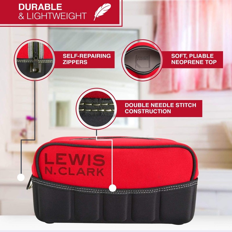 Lewis N. Clark Travelflex Classic Toiletry Kit, Red