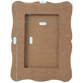 Xhqsulsclac 12 PCS Unfinished Wooden Picture Frames for 3.5 x 5.5 in Photos Standing Postcard Wooden Photo Frames for Crafts Wood DIY Painting Arts Projects and Decorate MDF photo frame (wave)