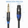 Cable de micrófono XLR hembra a TS mono de 1/4