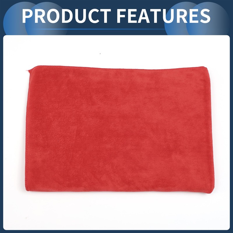 INFINAUTO Cleaning Cloths Towel,Car Drying Plush Cloth Absorbent Microfiber Red,1pcs