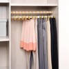 Amber Home 14.17" Solid White Wooden Pant Skirt Hangers with