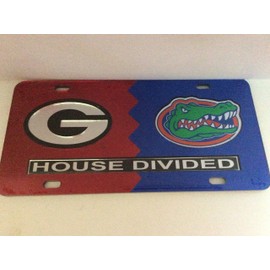 Georgia Bulldogs/ Florida Gators House Divided Laser Cut License Plate Tag
