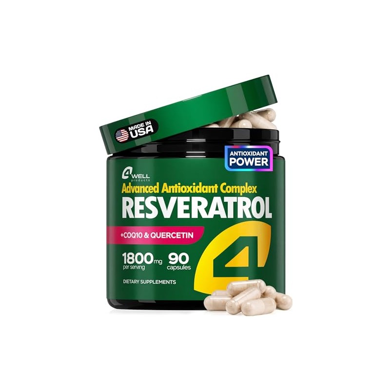 4Well Products - Complejo de suplemento de resveratrol de 1800