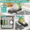 Giwil Small Dish Drying Rack, Compact Dish Rack with Drainboard
