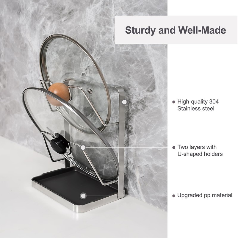 XCCK 304 Stainless Steel Pot Lid Holder While Cooking, Kitchen