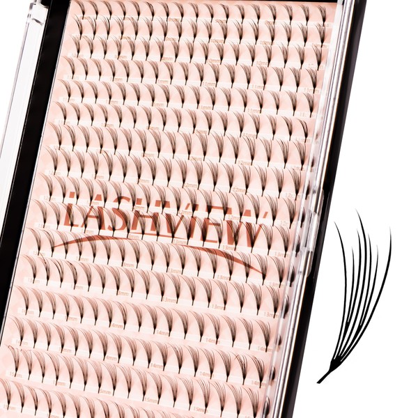 LASHVIEW Premade Volume Eyelash Extensions Mixed Tray Premade Lash Fans