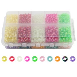Fishing Bead Bait Eggs Kits Floating Ball Stopper Plastic with Box Glow Round Luminous Saltwater Freshwater Salmon Trout(1/8in;1/7in,3000pcs)