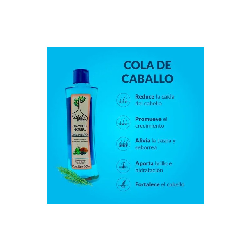 Shampoo Árbol Verde Natural Crecimiento 500ml