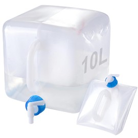 ACEROMT Foldable Water Canister, 10 L, Water Canister with Tap, Water Tank, Camping Folding Canister, Drinking Water Canister, Food-Safe Canister, Water, Leak-proof Dosing Tap and Carry Handle
