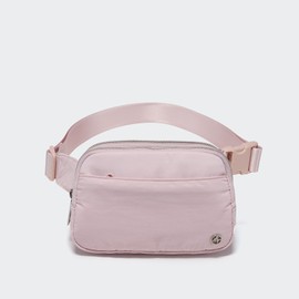 Pander Everywhere Belt Bag for Women, 5 Zipper Pockets Nylon Crossbody Fanny Pack Purse (Pink).
