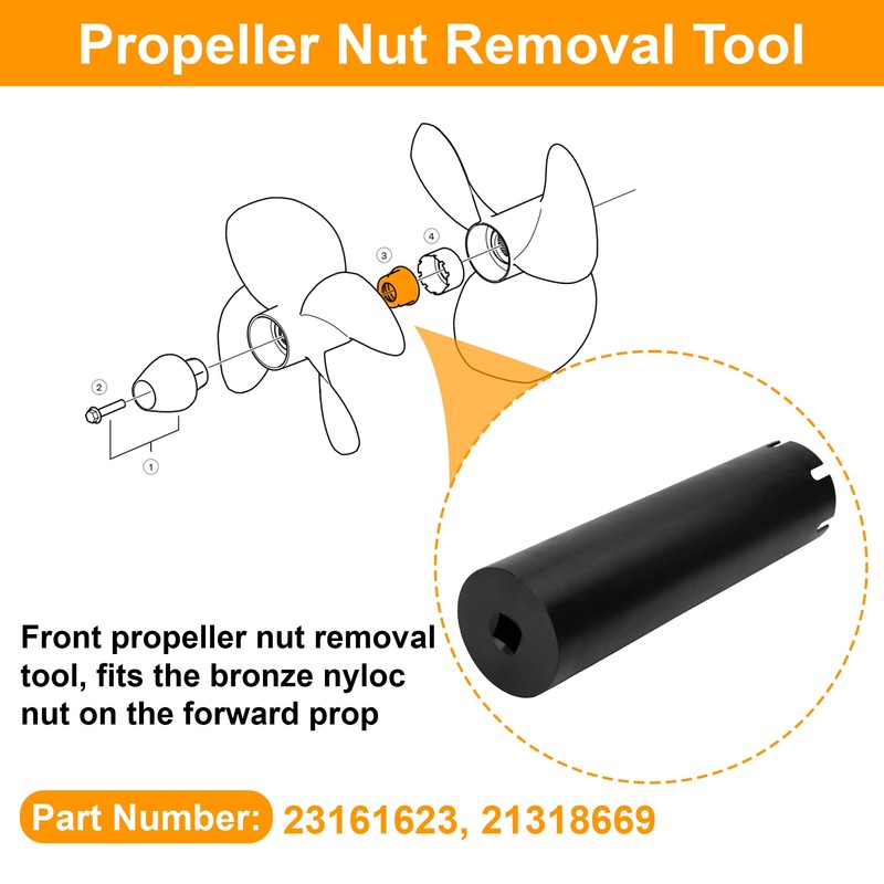 Front Propeller Bronze Nyloc Nut Wrench Socket Removal Tool for