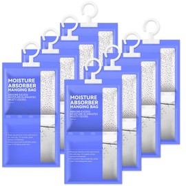 RDDAIPE Dehumidifier Cabinet 8 Pieces x 100 g (800 g), Hanging Dehumidifier Cabinet, Wardrobe Moisture Absorber, Anti-Mould Deodorising for Cellars, Bedrooms, Washrooms