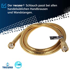 Shower Hose Metal Gold Colour 1.50 m
