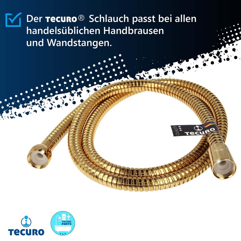 Shower Hose Metal Gold Colour 1.50 m