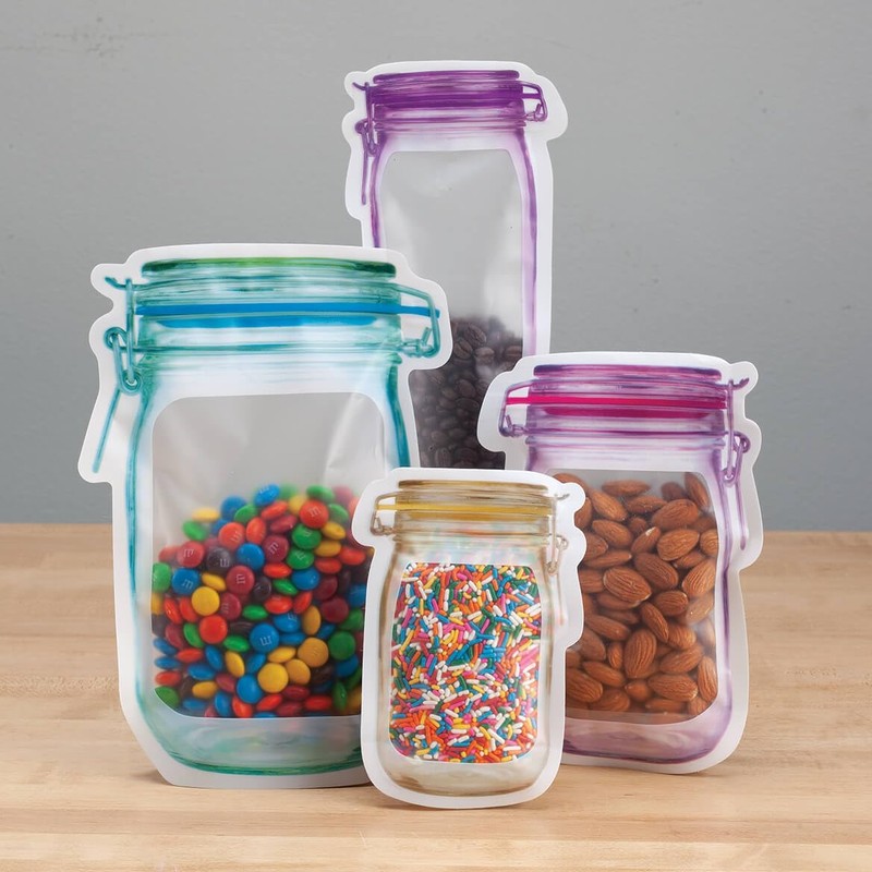 Fox Valley Traders Reusable Mason Jar Ziptop Bags, Set of