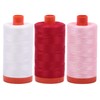Aurifil Cotton Mako 50wt 1300m 2-Pack: (Natural) White + Red