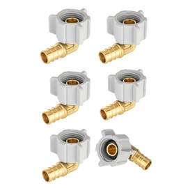 6 Pieces EFIELD Pex 1/2" Pex X 1/2" Female NPT Swivel Elbow Brass Barb Crimp Fittings, ASTM F1807