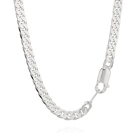 NKlaus 925 Sterling Silver Curb Chain Byzantine Chain 4.20 mm Wide, Sterling Silver, No Gemstone
