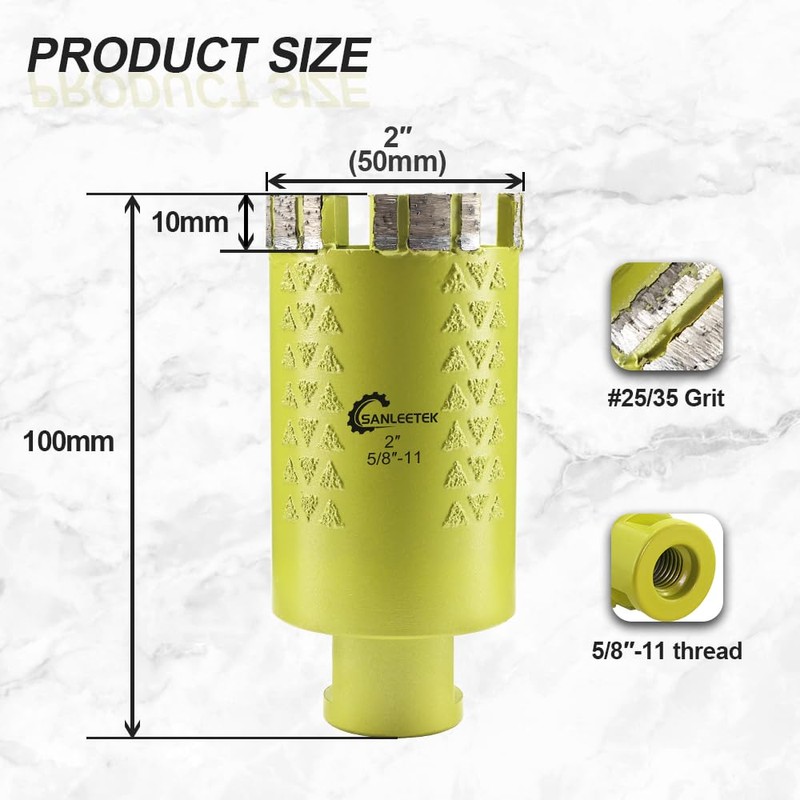 Diamond Core Drill Bit 2"(50mm) SANLEETEK Diamond Laser Welded Hole