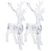 Angoily Acrylic Christmas Reindeer Ornaments 2 Pieces Clear Deer Figurine