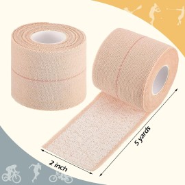 BBTO 4 Rolls Elastic Tape Self Adhesive Bandage Wrap 2" x 5yds for Sports & Pets