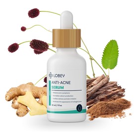 Lobey Anti-Acne Serum - Vegan Face Serum Against Pimples & Blemished Skin - With Zinc, Salicylic Acid & Chamomile - Soothing & Sebum Regulating - Natural Cosmetics for Sensitive Skin (50 ml)