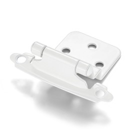 Vallecloud 10 Pack (5 Pair) 3/8" Inset White Self Closing Cabinet Hinges for Offset Kitchen Cabinet Door, Face Frame Semi Concealed Kitchen Cabinet Hinges