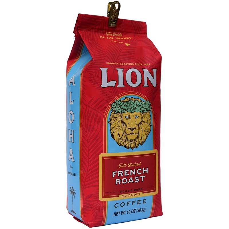 Lion Coffee French Roast, Dark Roast Ground Coffee, A Taste